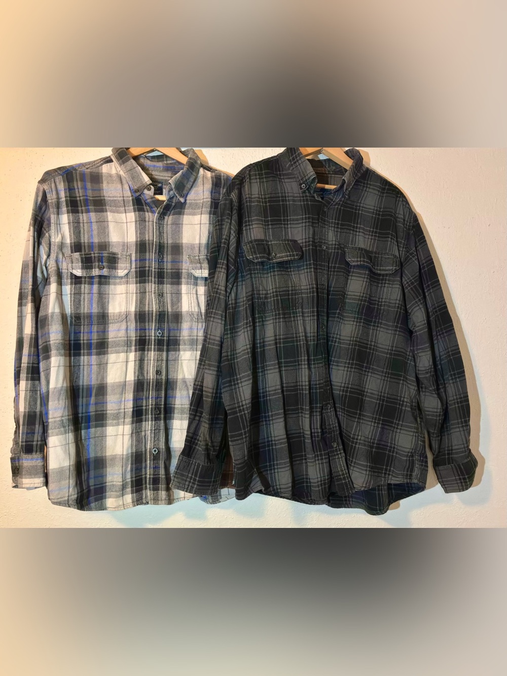 Bundle (2) Faded Glory Men’s Plaid Flannel Shirts 2XL